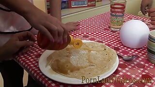 Blonde babes with big tits in a group sex